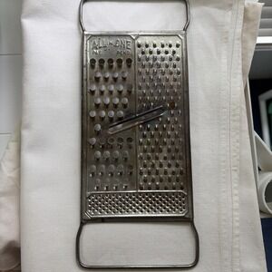 Grater Vintage All In One Brand Metal Flat Cheese Vegetable Grater Rustic